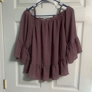 Purple bohemian style blouse